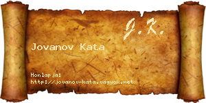 Jovanov Kata névjegykártya